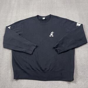 Uniqlo Sweater Adult 2XL XXL Black Long Sleeve Disney Mickey Mouse Sweatshirt